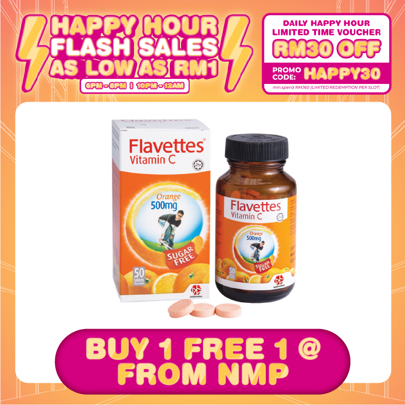 (HAPPY HOUR) FLAVETTES C ORANGE S/F 500MG 50'S